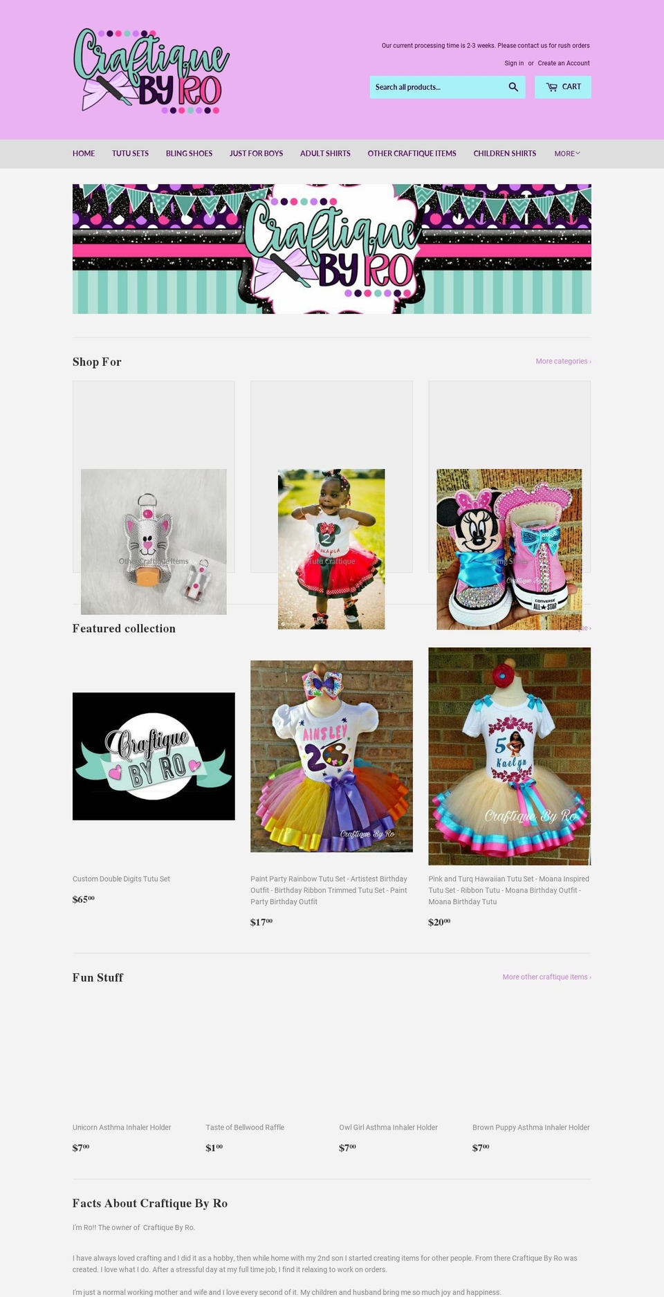 craftiquebyro.com — Shopify storefront screenshot