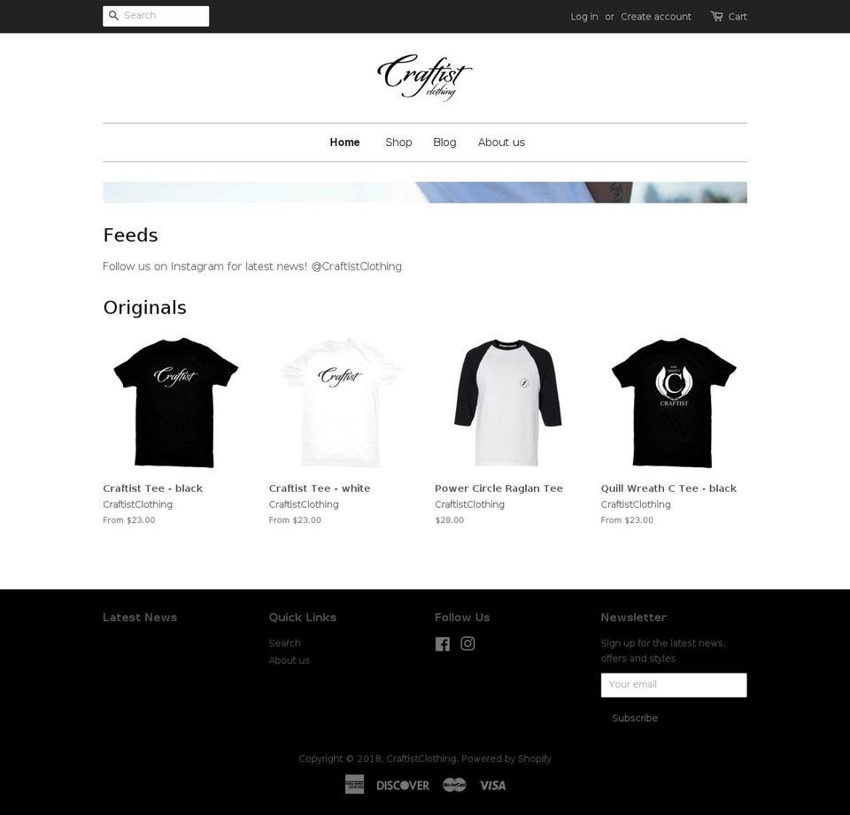 craftistclothing.com shopify website screenshot