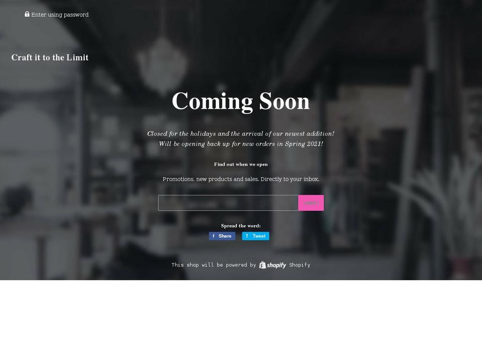 craftittothelimit.com shopify website screenshot