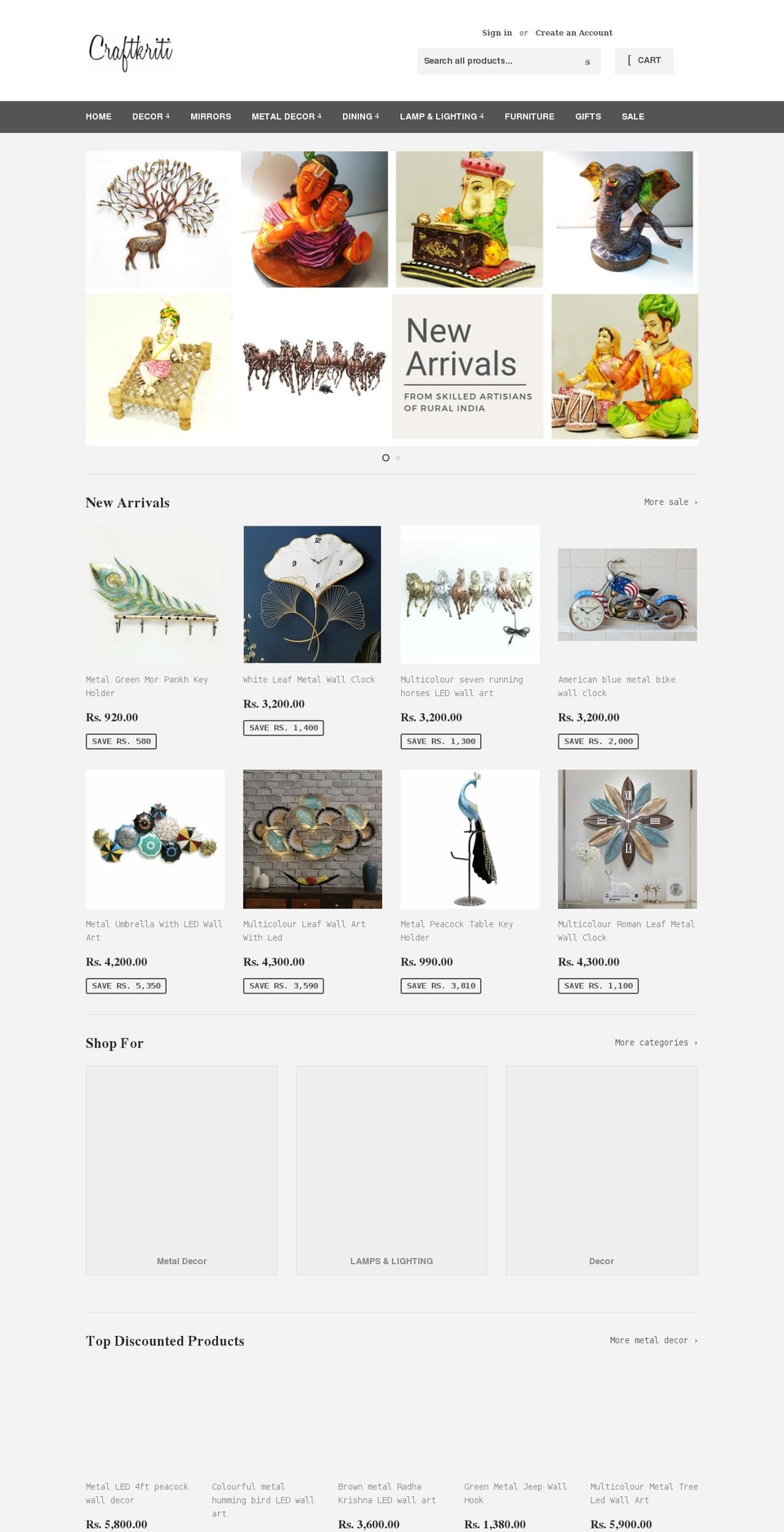 craftkriti.com shopify website screenshot