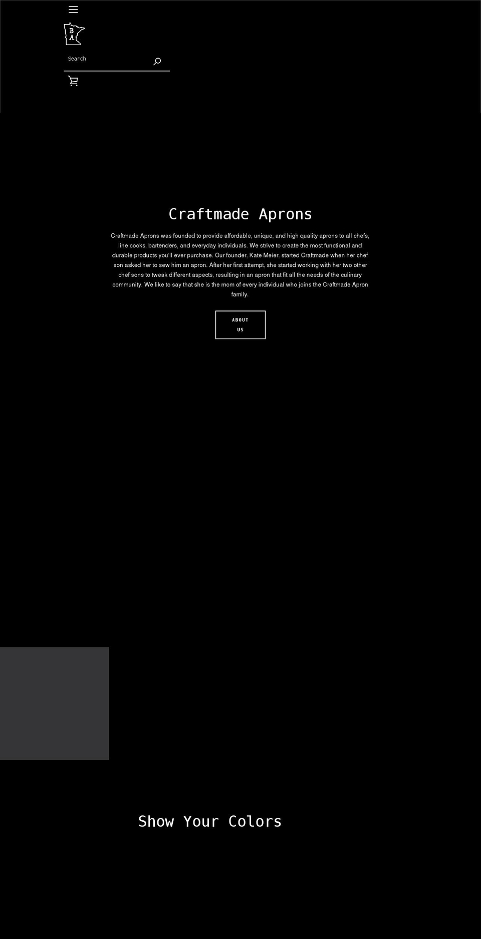 craftmadeaprons.com shopify website screenshot