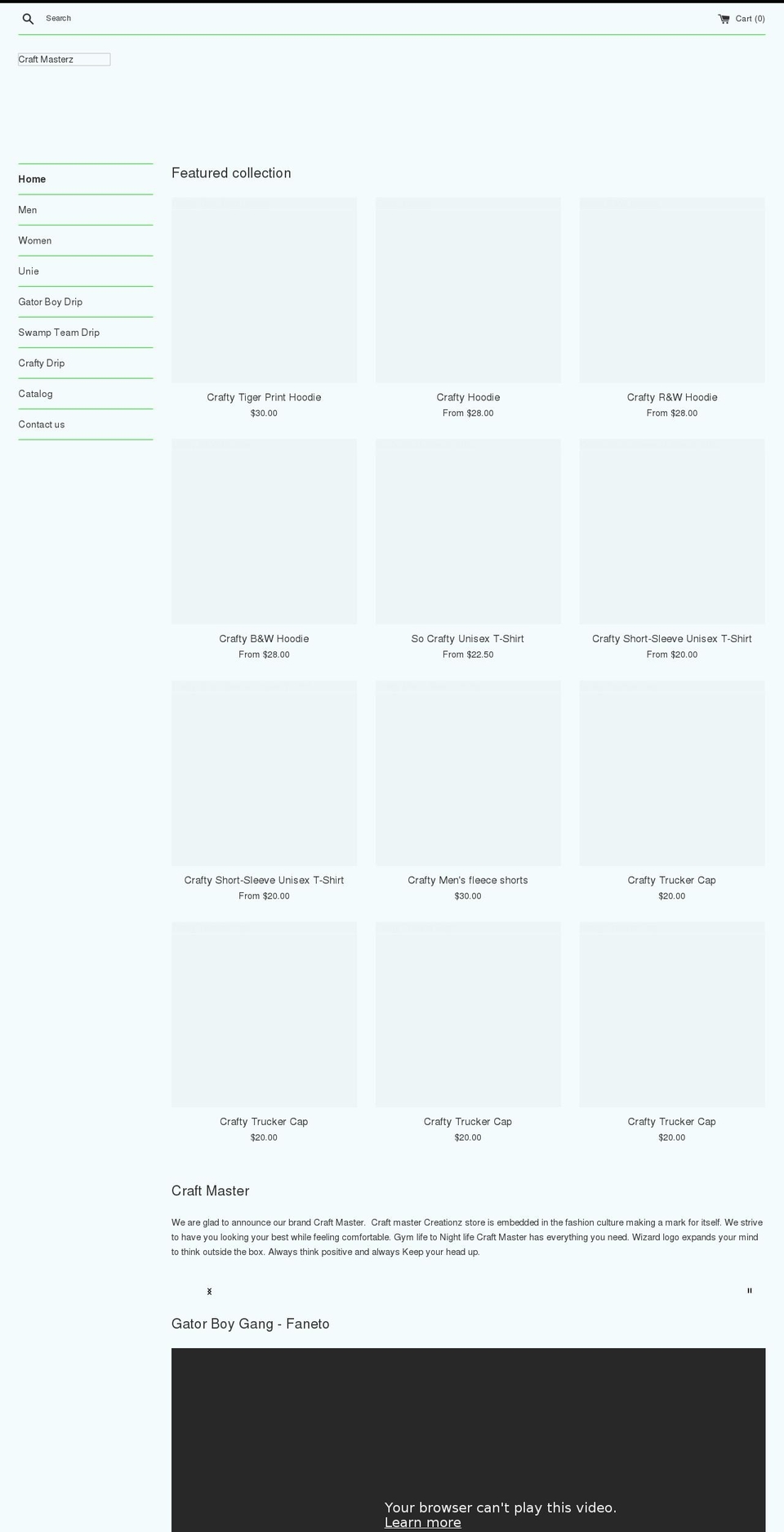craftmastercreationz.com shopify website screenshot