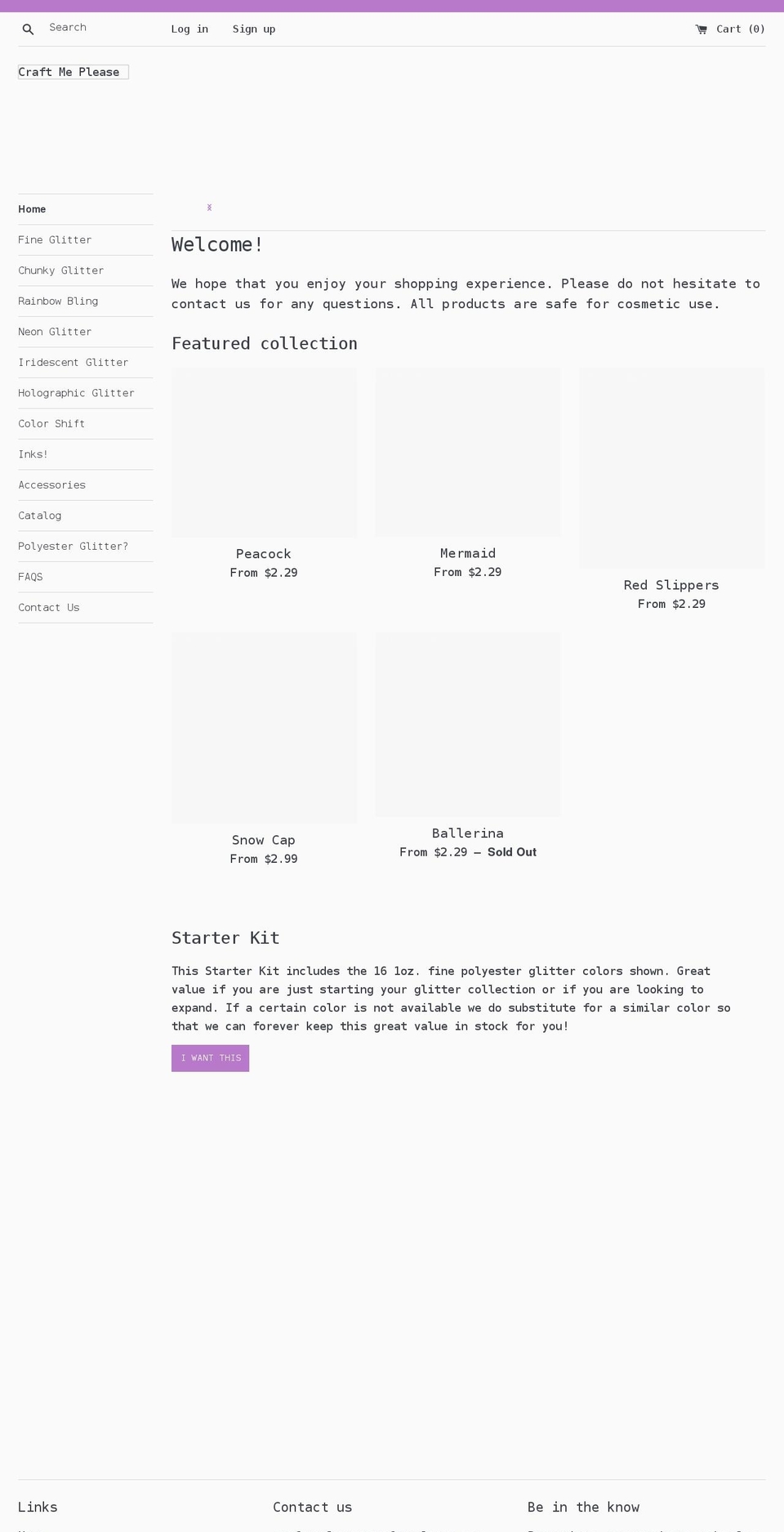 craftmeplease.com shopify website screenshot