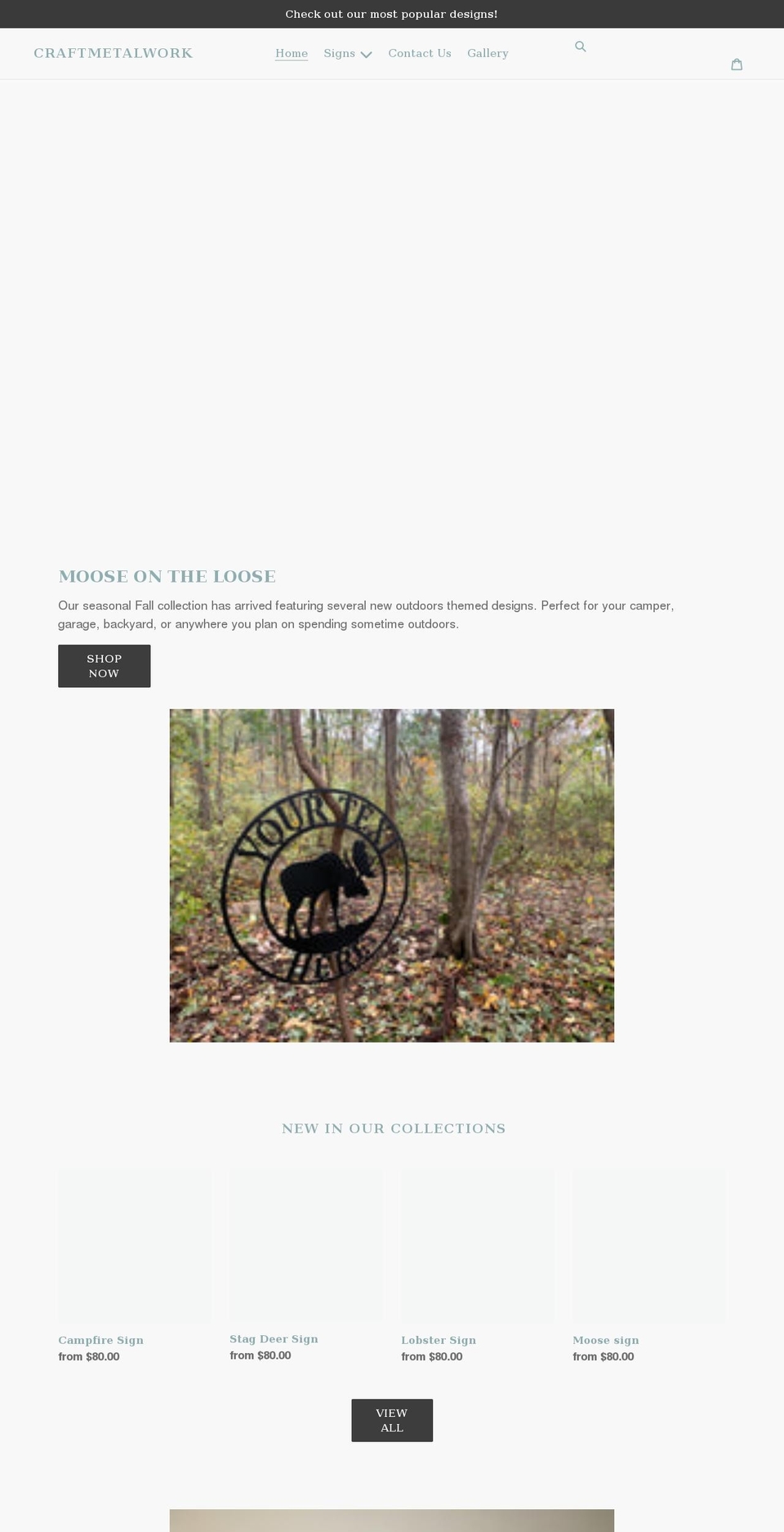 craftmetalwork.com shopify website screenshot