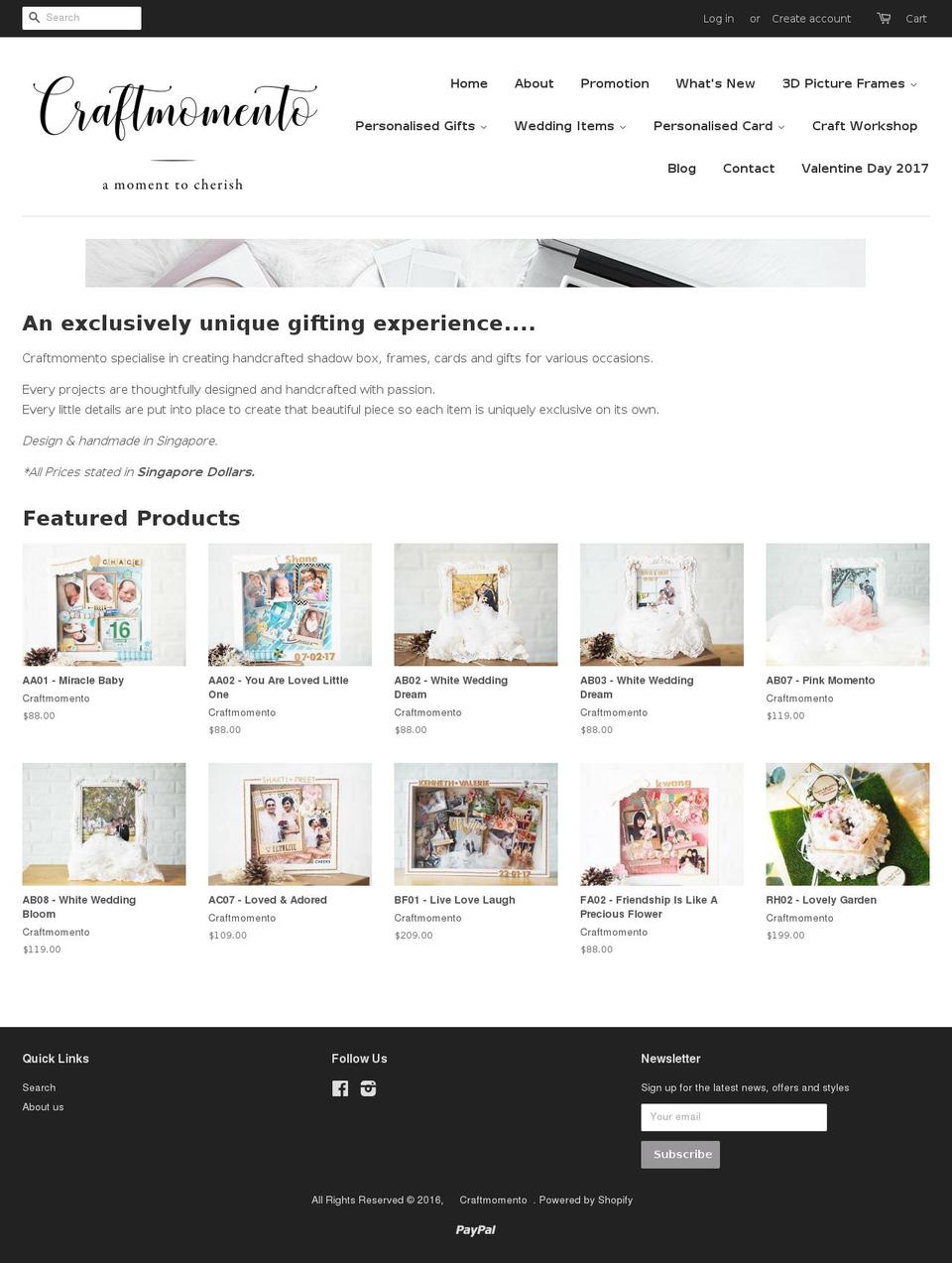 craftmomento.com — Shopify storefront screenshot