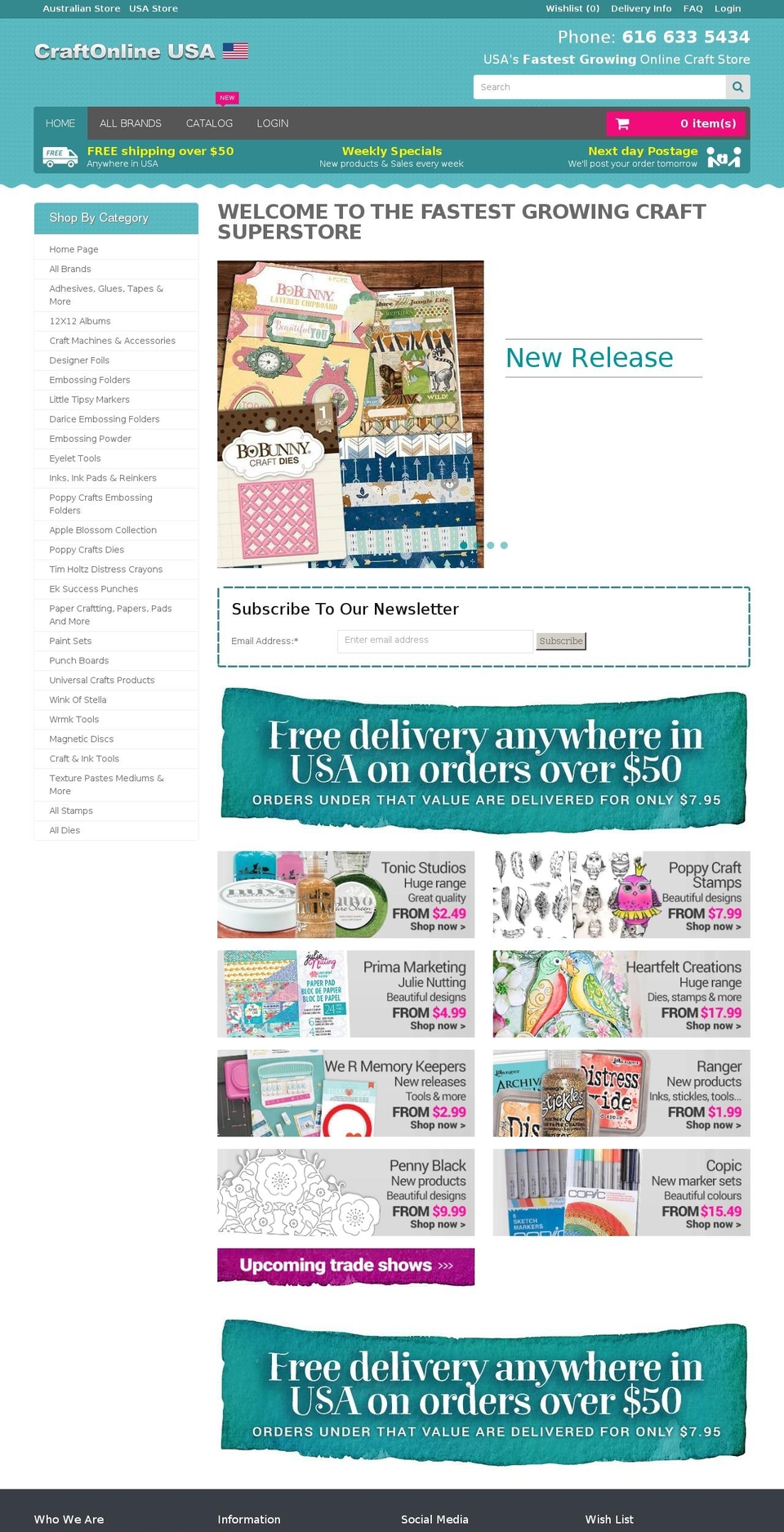 craftonlineusa.com shopify website screenshot