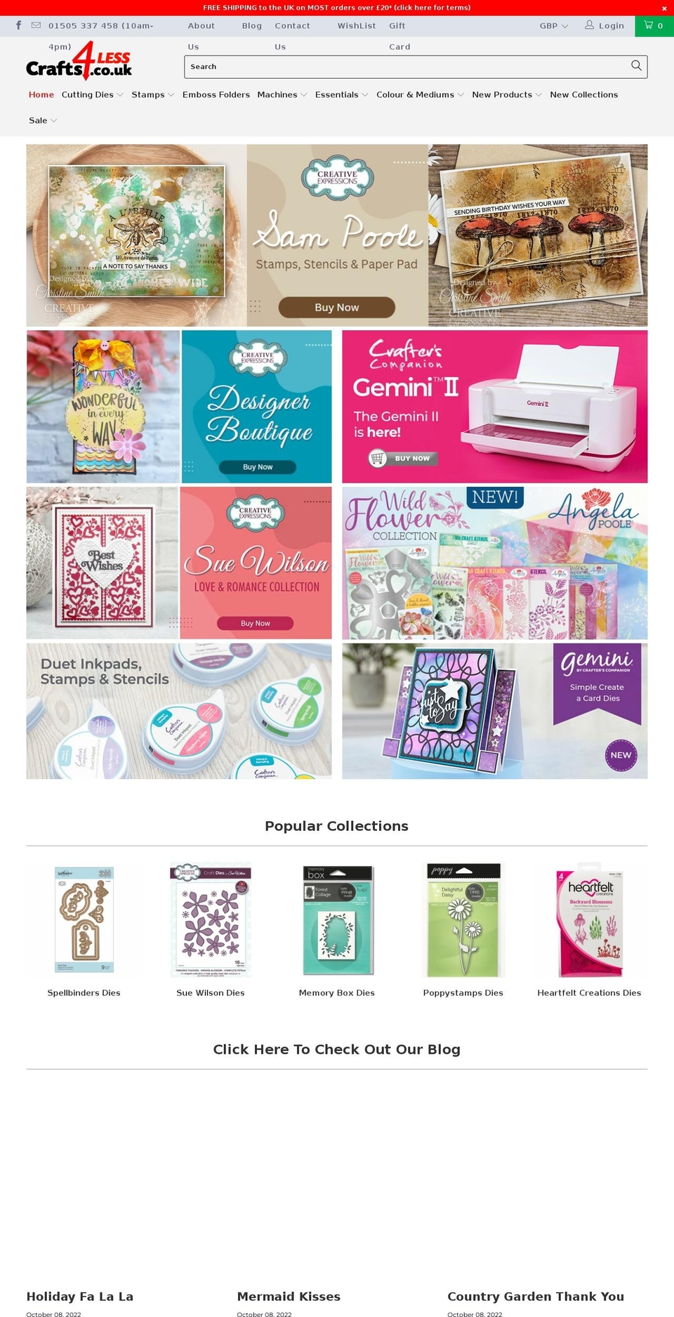 crafts4less.co.uk shopify website screenshot