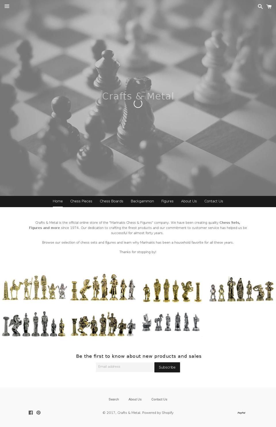 craftsandmetal.com shopify website screenshot