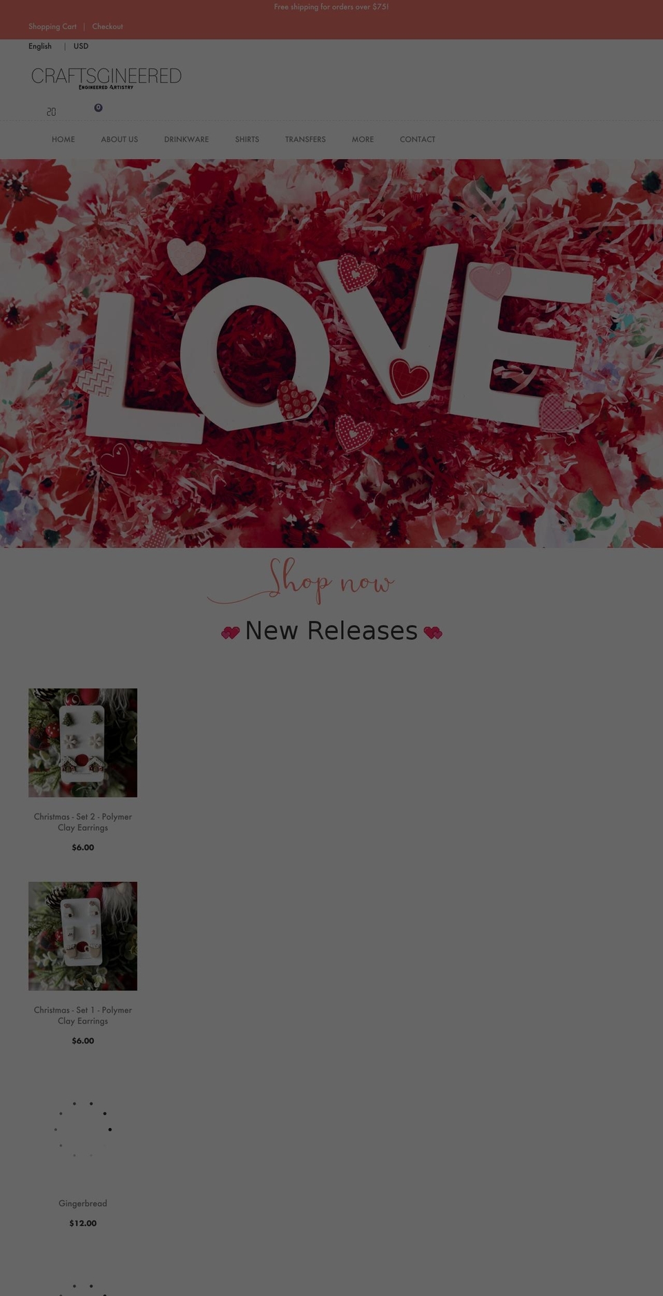 craftsgineered.shop shopify website screenshot