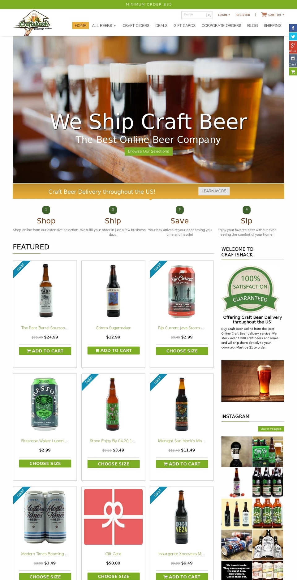 craftshack.com shopify website screenshot