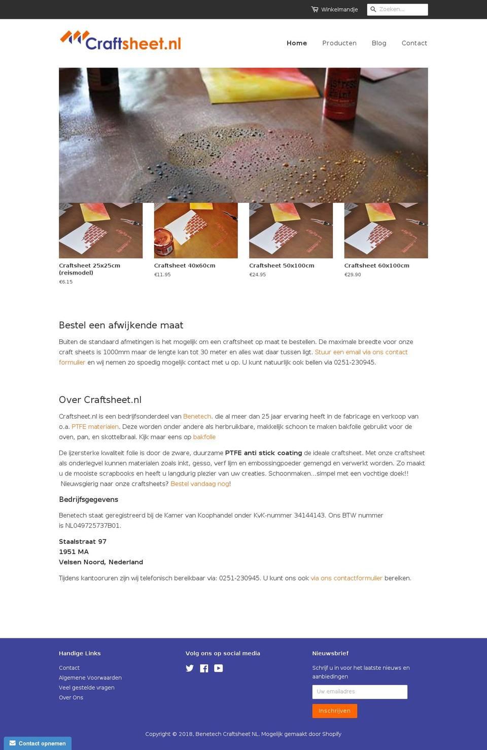 craftsheet.nl shopify website screenshot