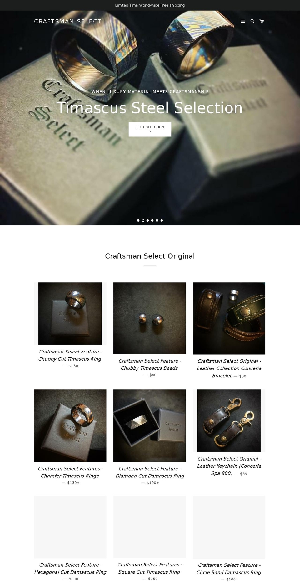 craftsmanselectshop.com — Shopify storefront screenshot