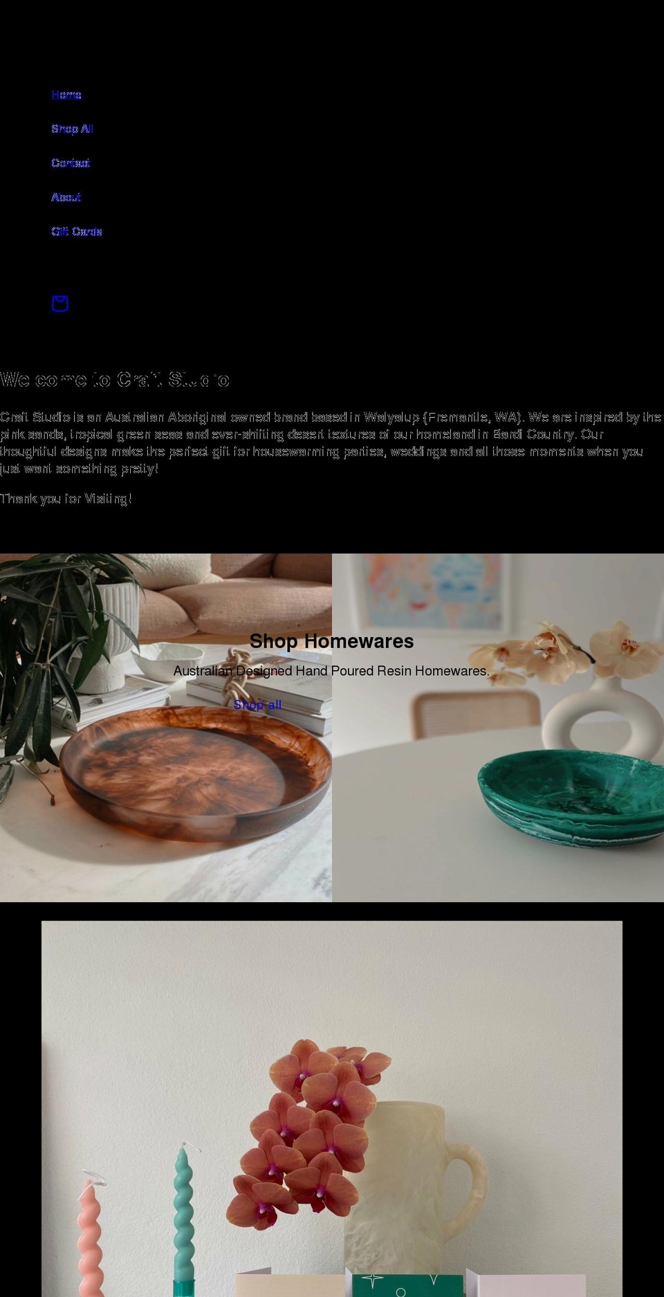 craftstudiohomewares.com shopify website screenshot