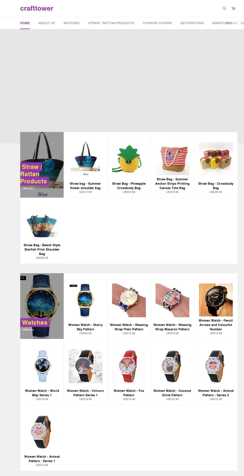 crafttower.com — Shopify storefront screenshot
