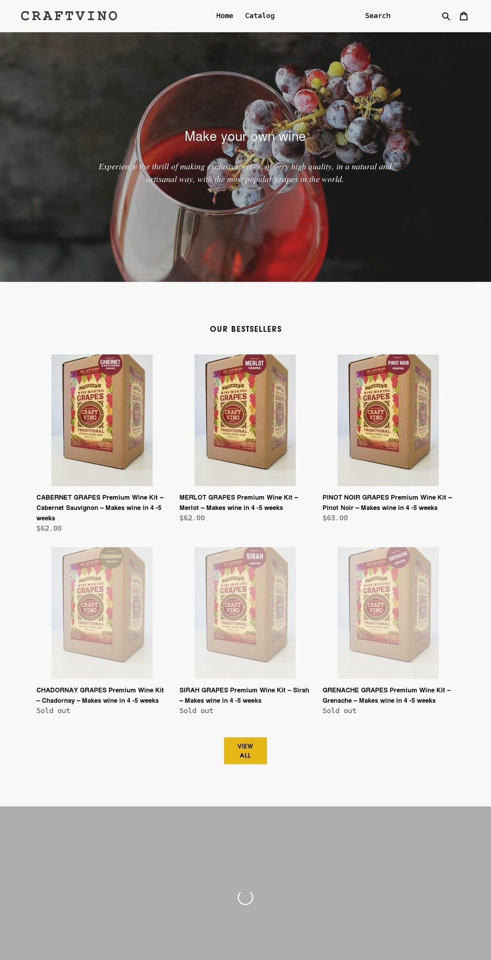 craftvino.net shopify website screenshot