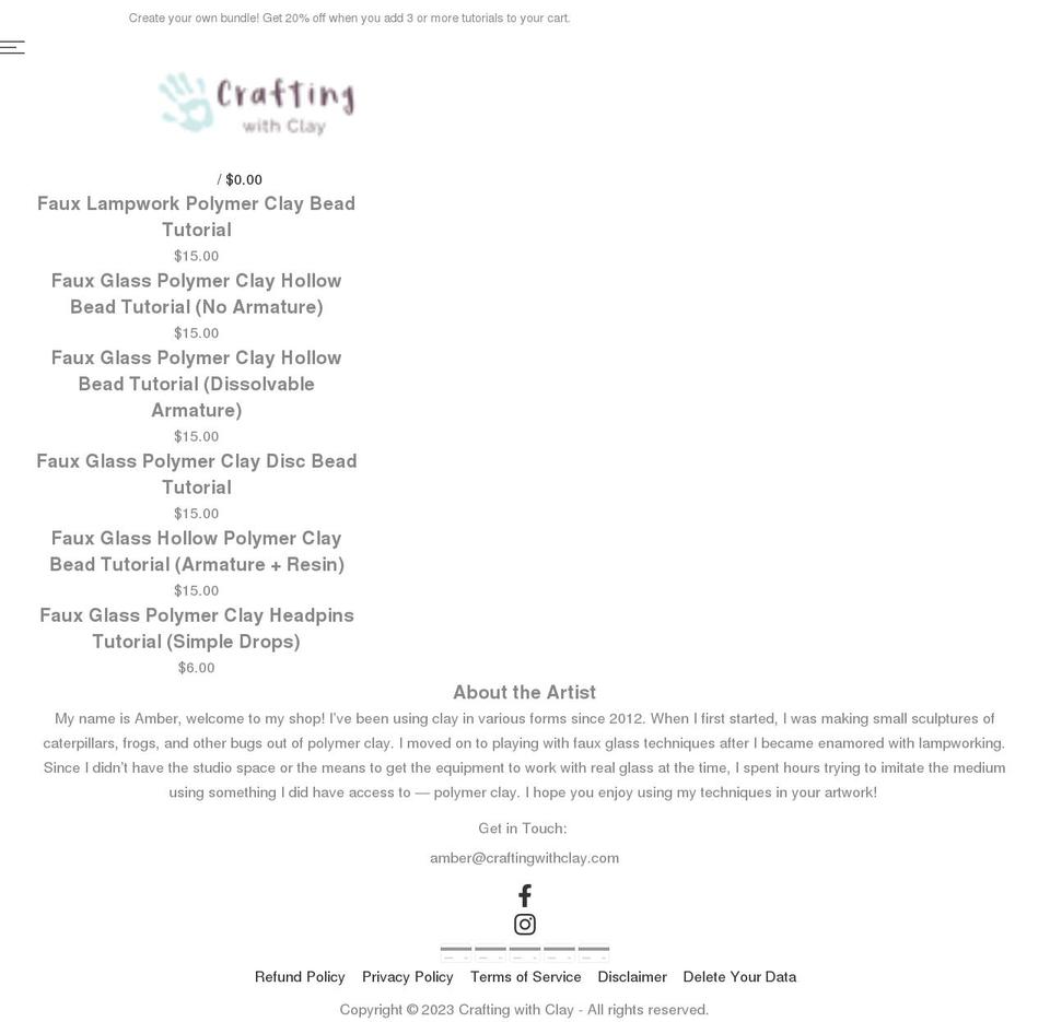 craftwithclay.com shopify website screenshot