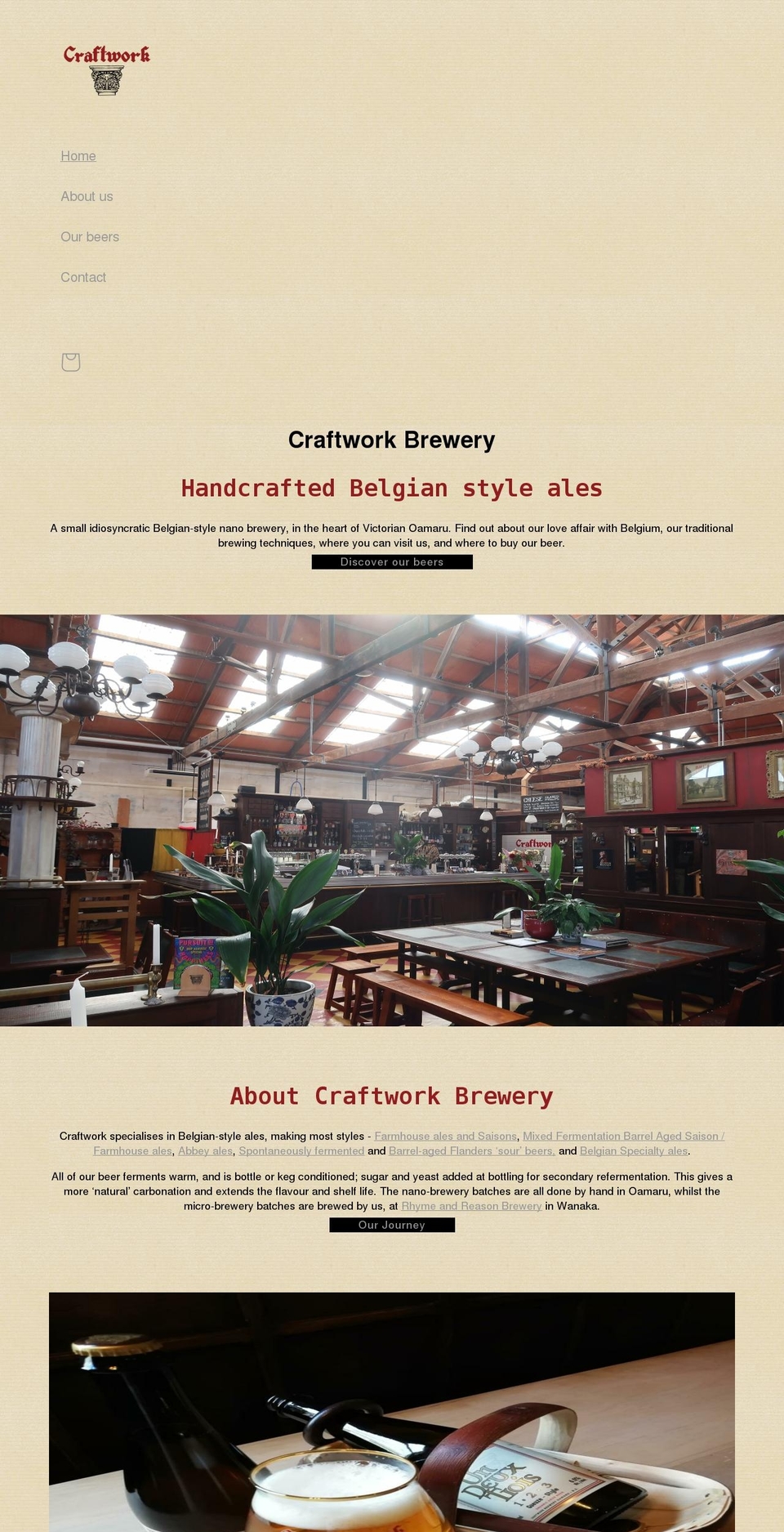 craftworkbrewery.co.nz shopify website screenshot