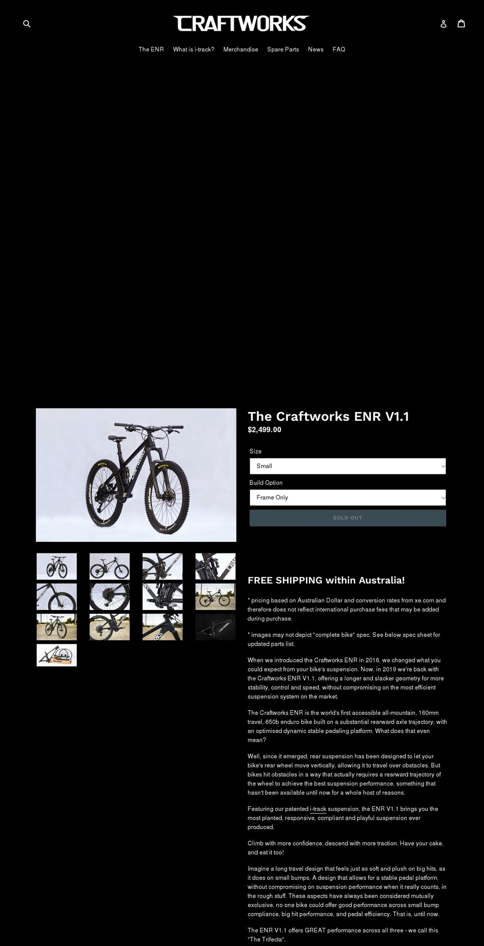 craftworks-cycles.myshopify.com shopify website screenshot