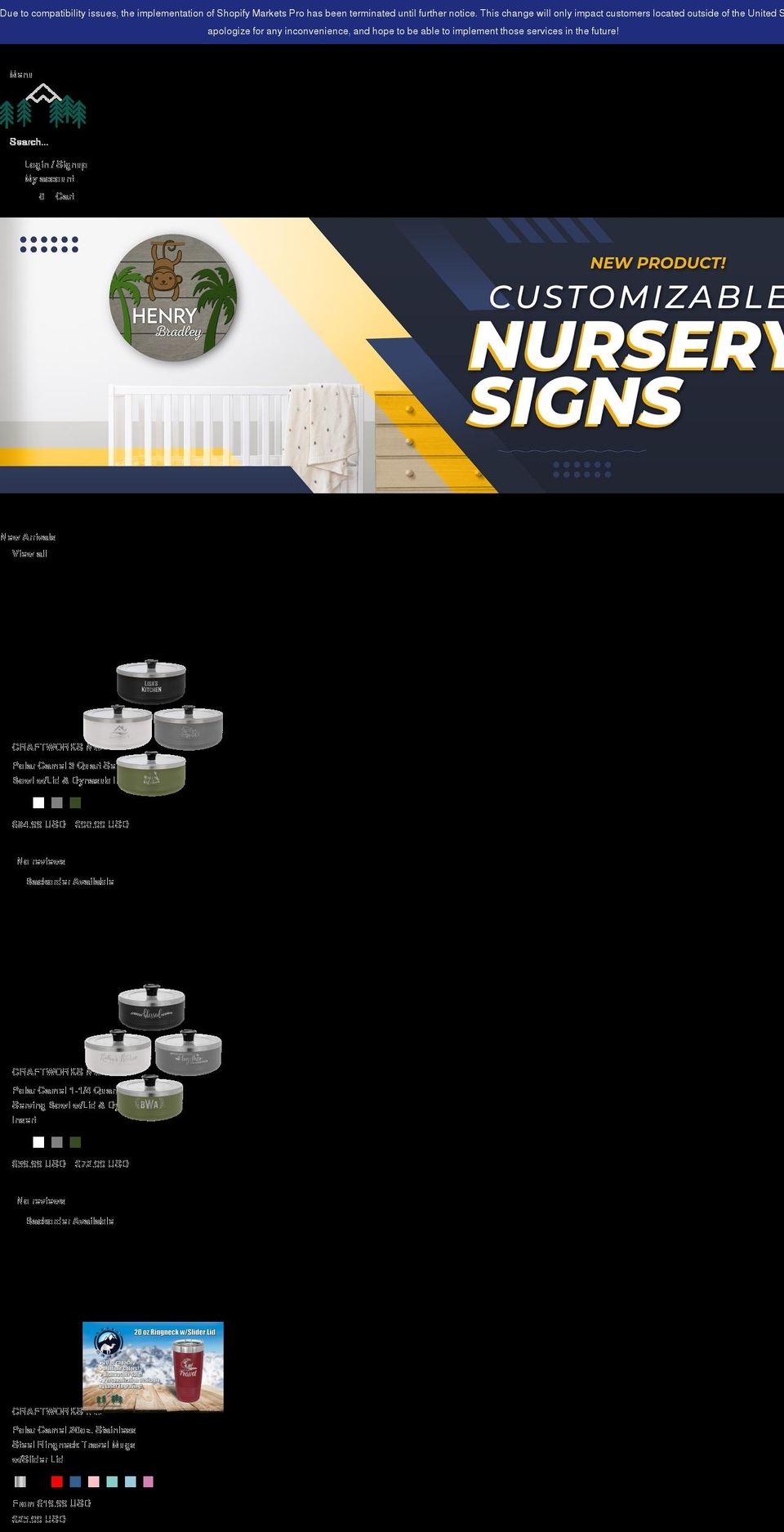craftworksnw.com shopify website screenshot