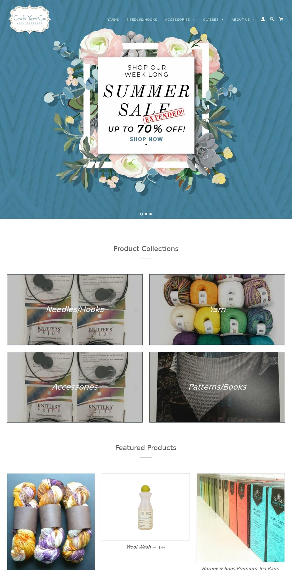 craftyarnco.com — Shopify storefront screenshot