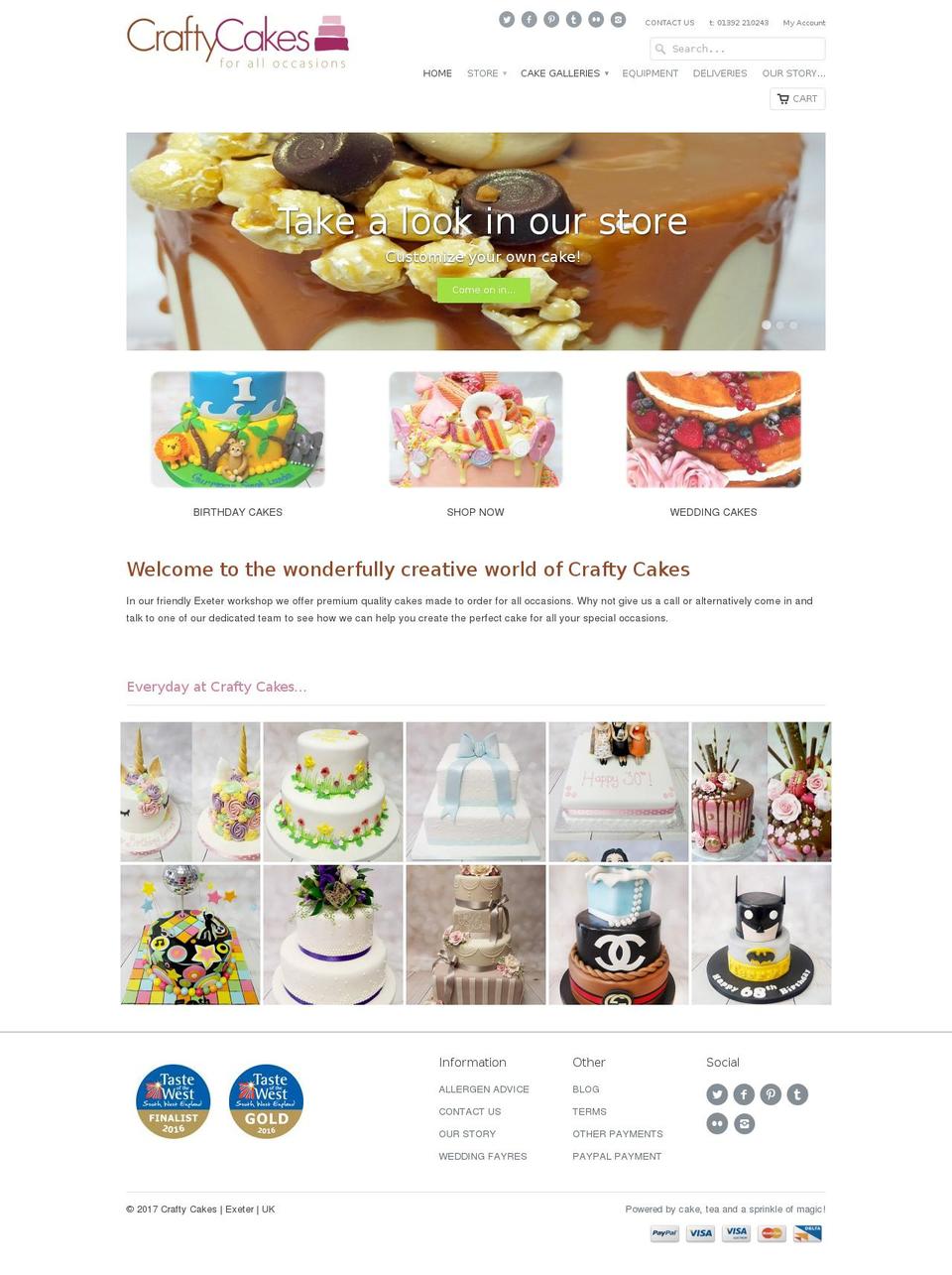 craftycakes.com shopify website screenshot