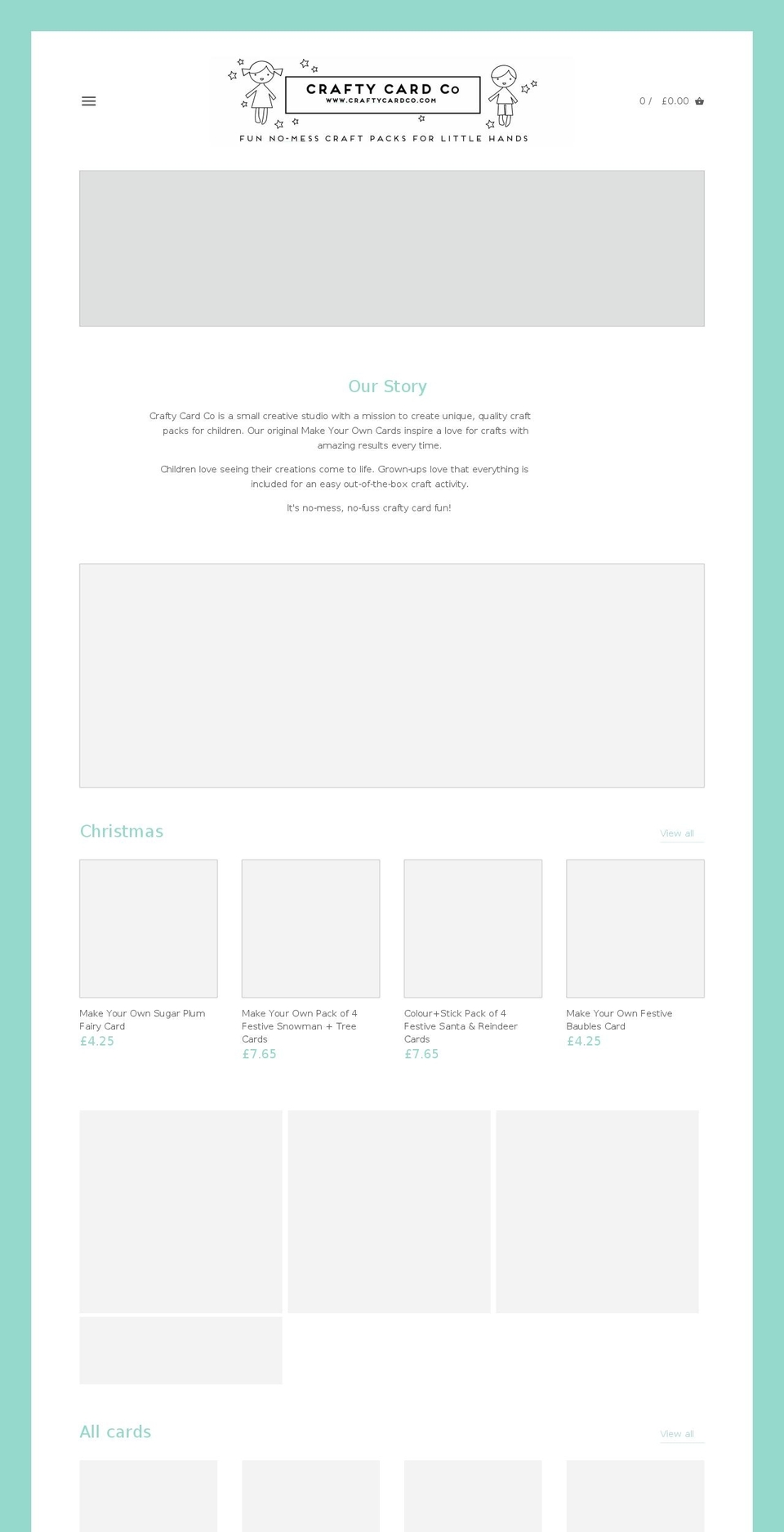 craftycardco.com shopify website screenshot