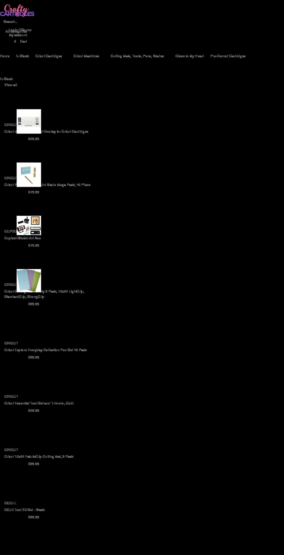 craftycartridges.com shopify website screenshot