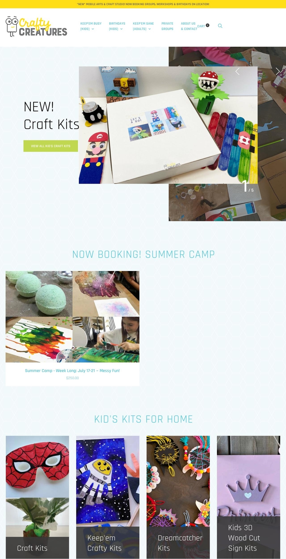 craftycreatures.ca shopify website screenshot