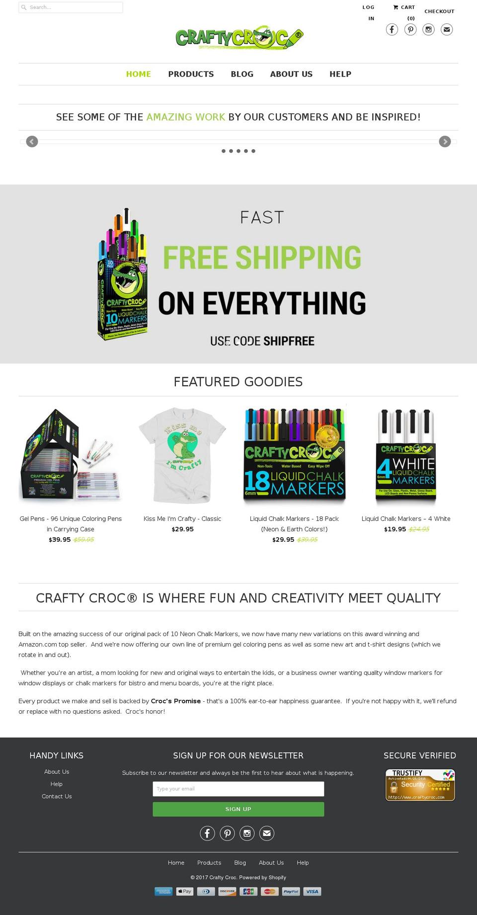 craftycroc.com shopify website screenshot