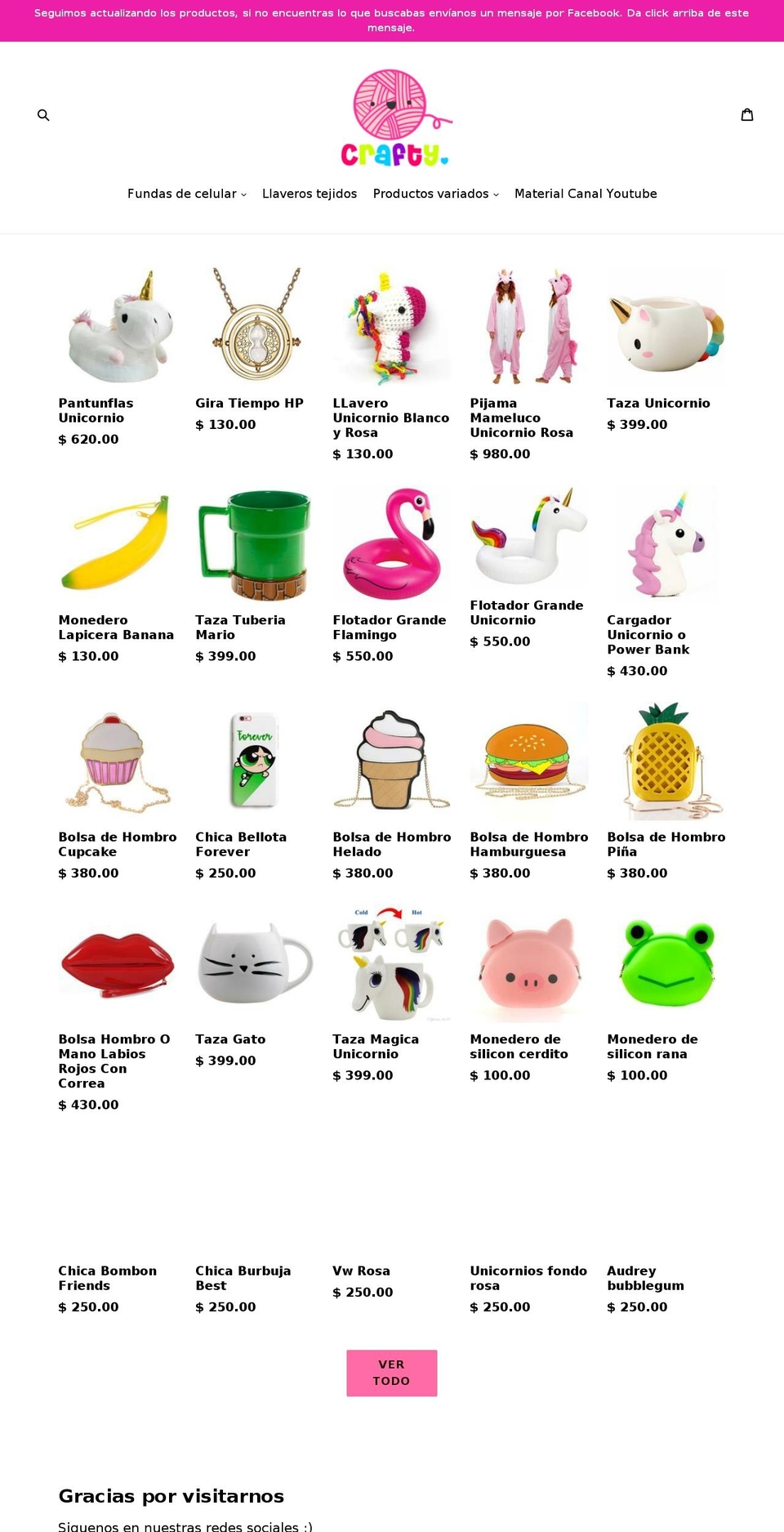 craftydetalles.com — Shopify storefront screenshot