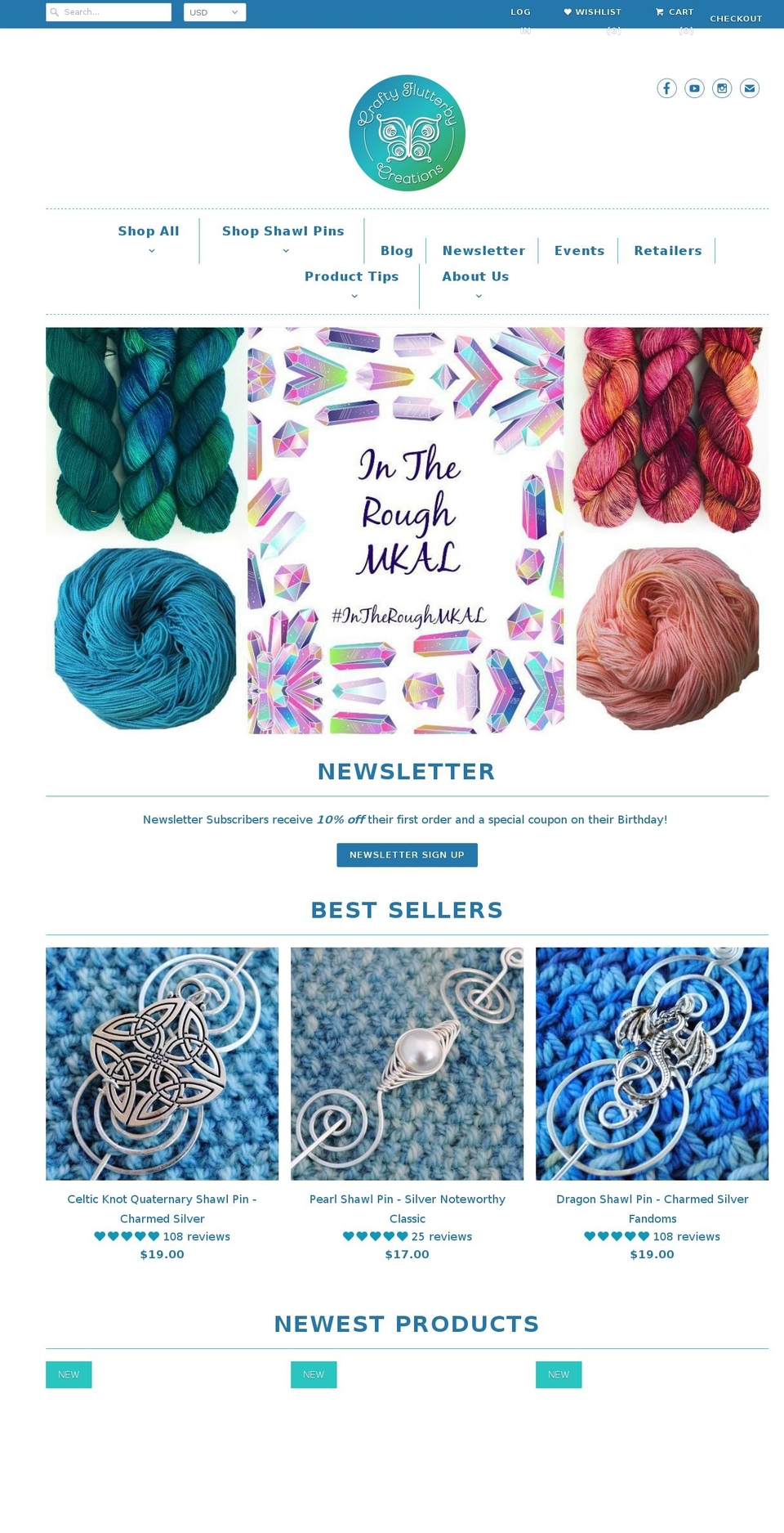 craftyflutterbycreation.com — Shopify storefront screenshot