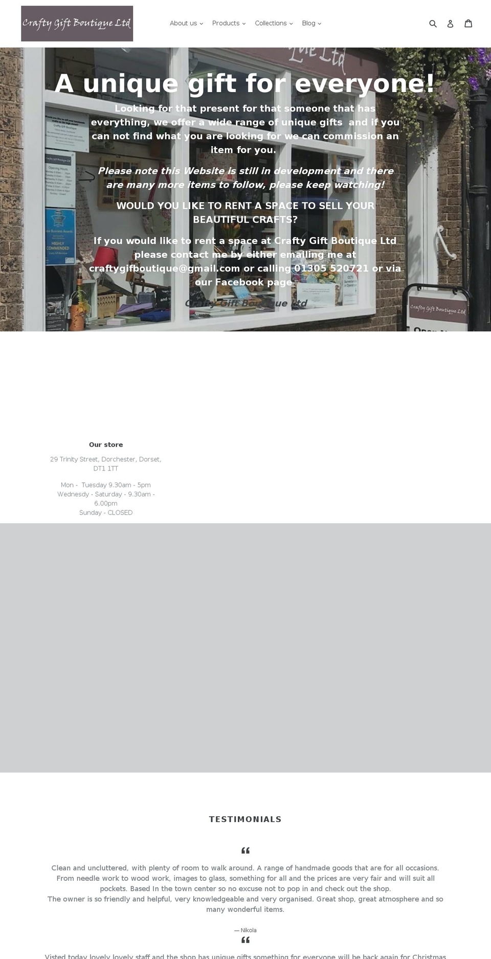 craftygiftboutique.com — Shopify storefront screenshot