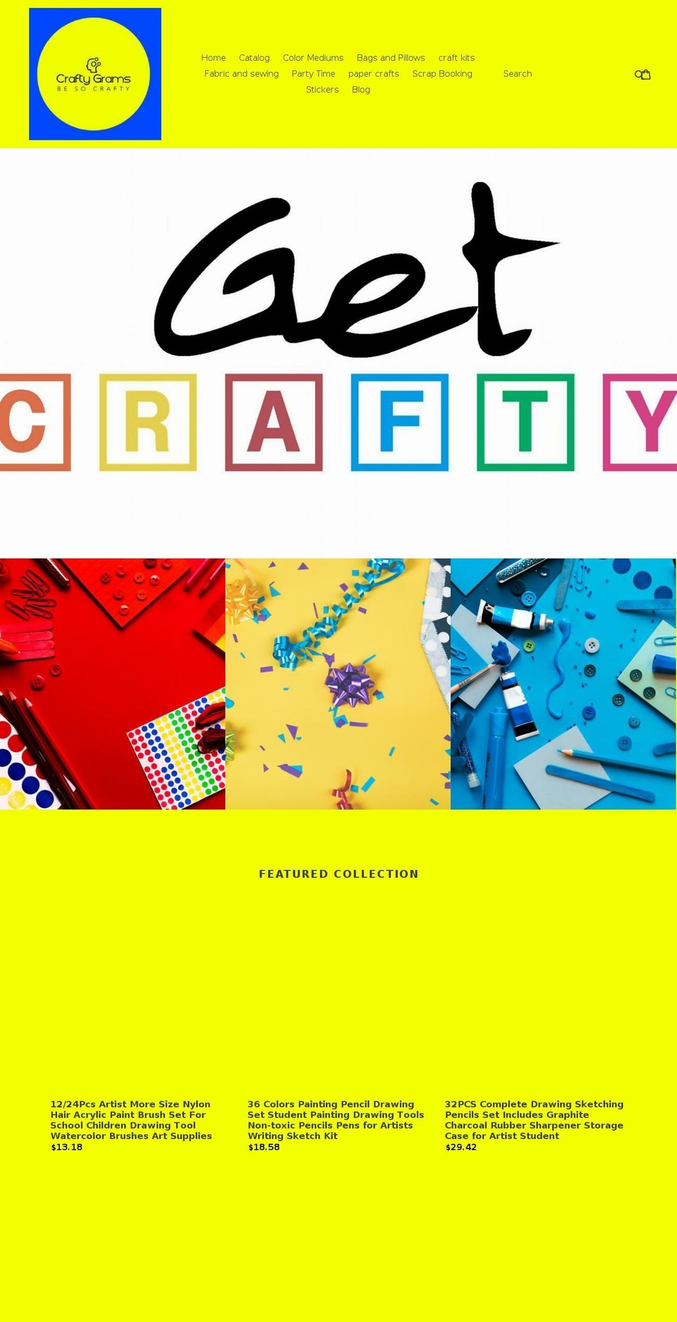 craftygrams.com shopify website screenshot