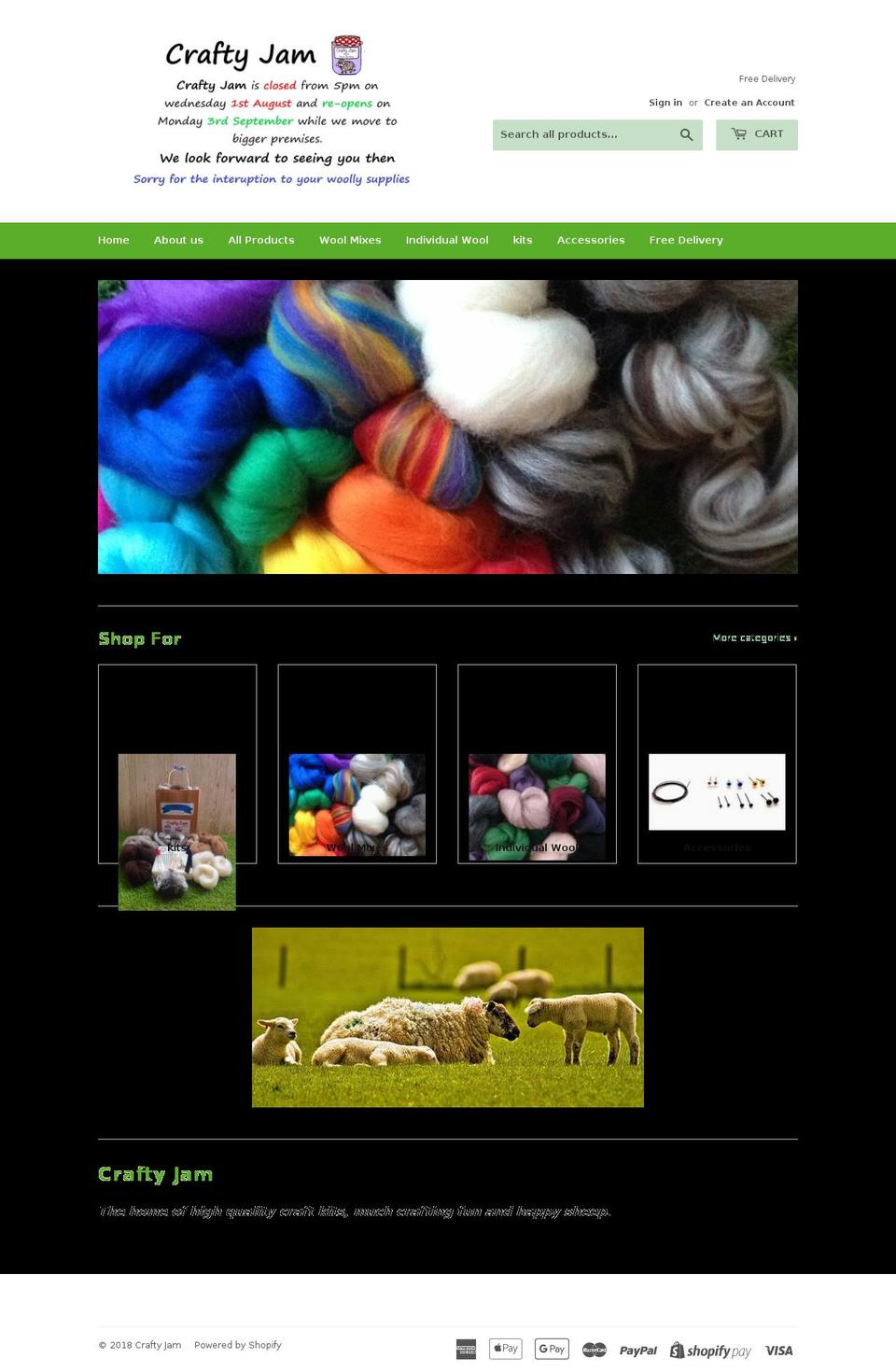 craftyjam.com shopify website screenshot