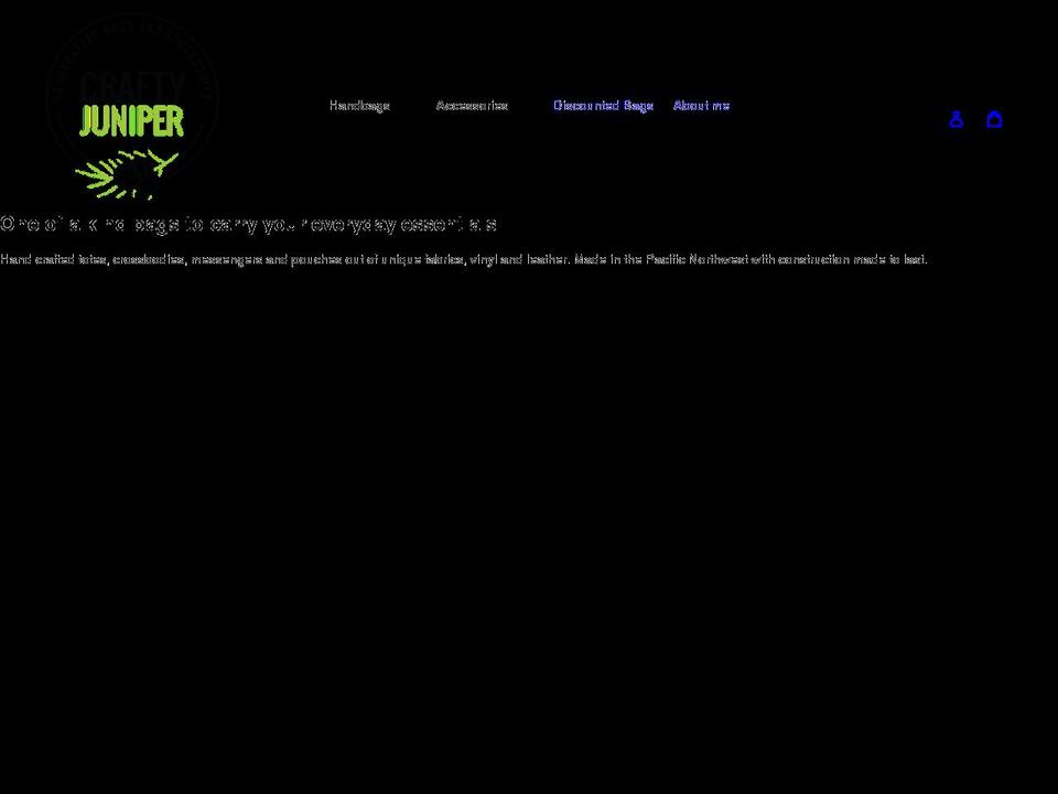 craftyjuniperbags.com shopify website screenshot