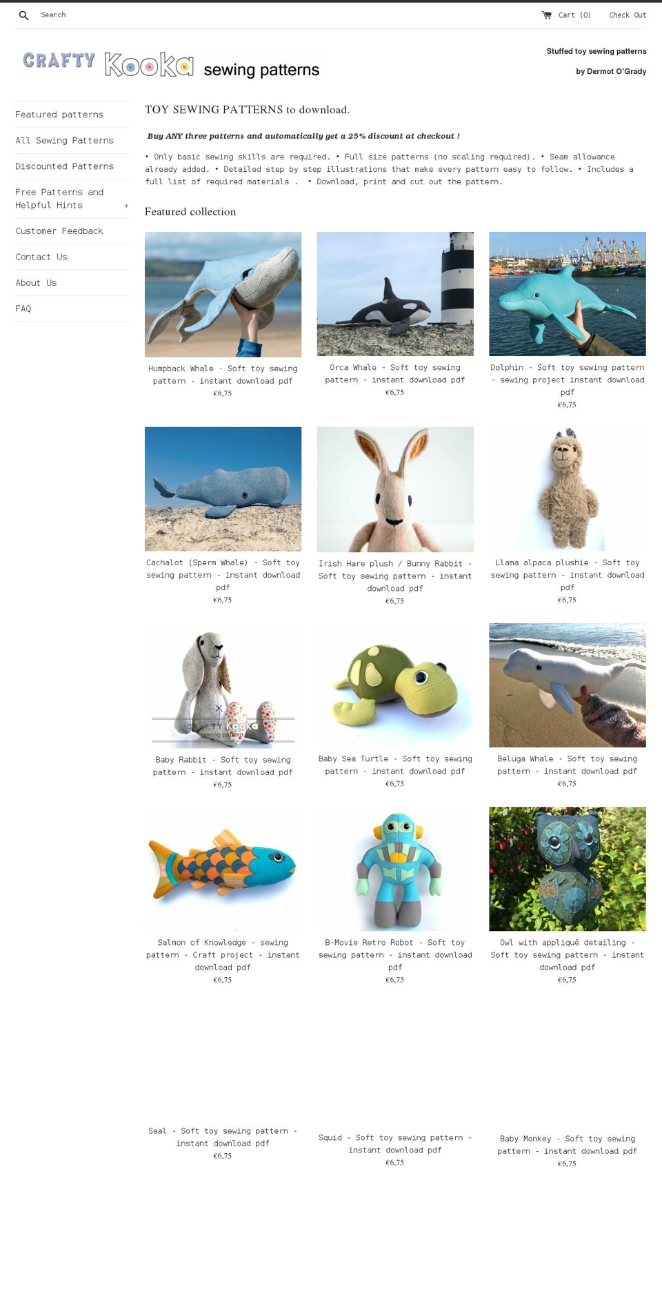 craftykooka.com shopify website screenshot