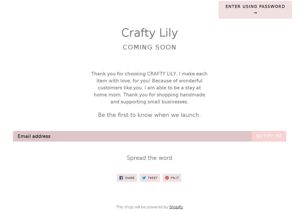 craftylily.com shopify website screenshot