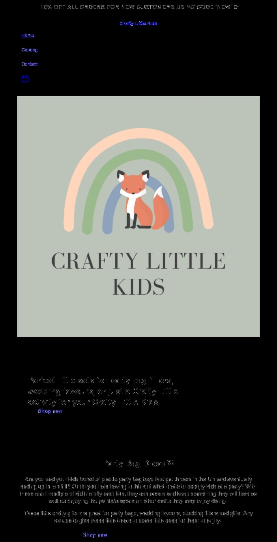 craftylittlekids.com shopify website screenshot
