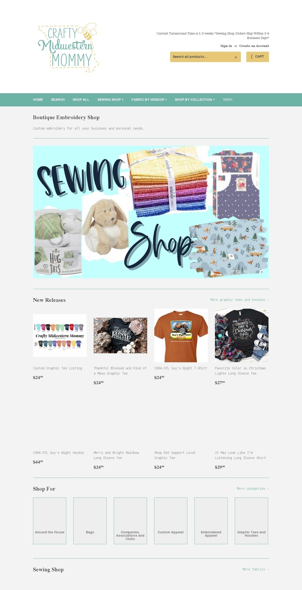 craftymidwesternmommy.com shopify website screenshot