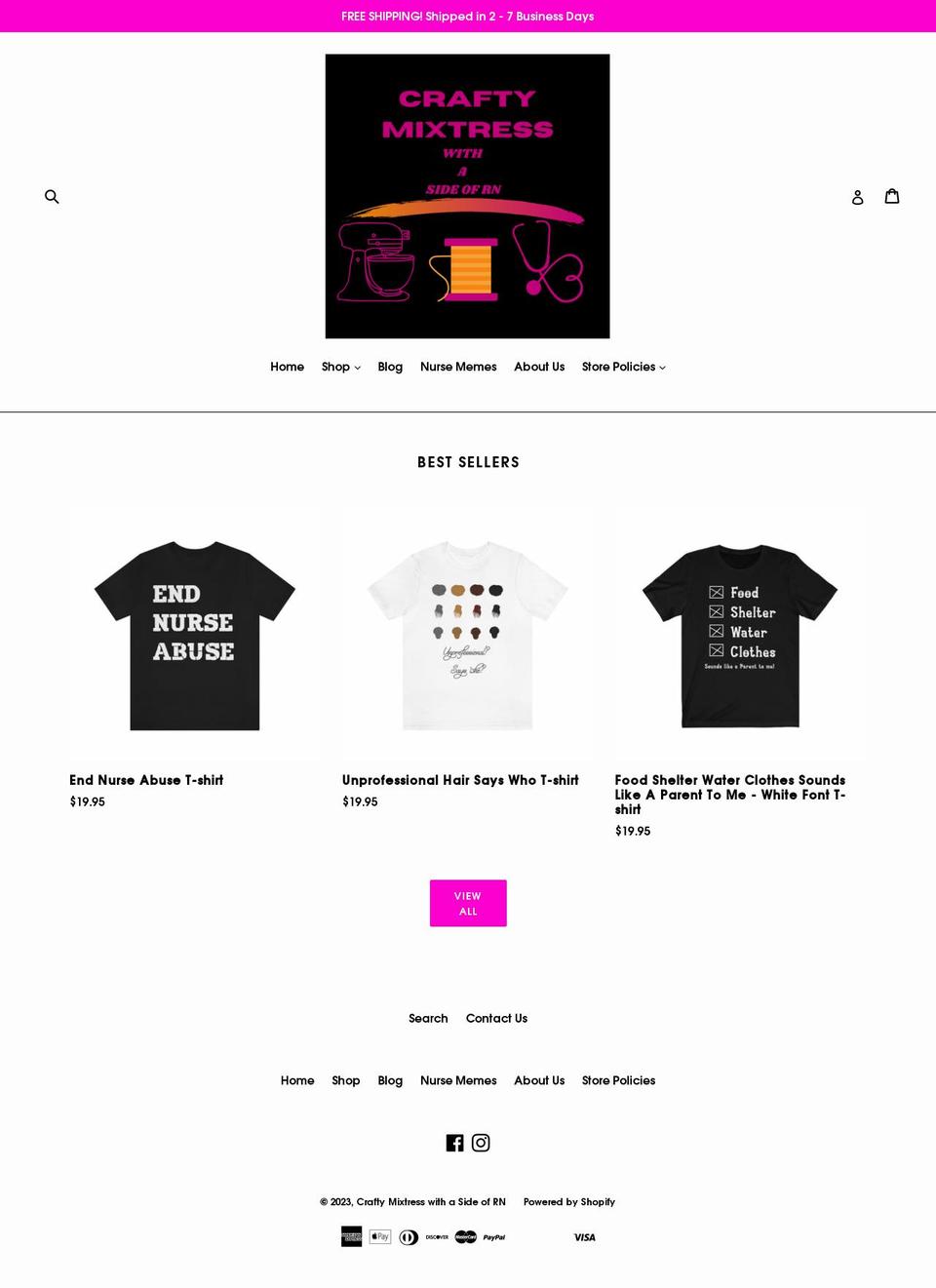 craftymixtresswithasideofrn.com — Shopify storefront screenshot