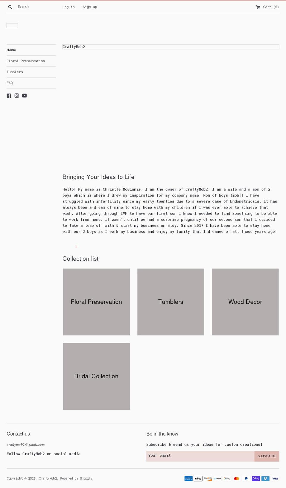 craftymob2.com shopify website screenshot
