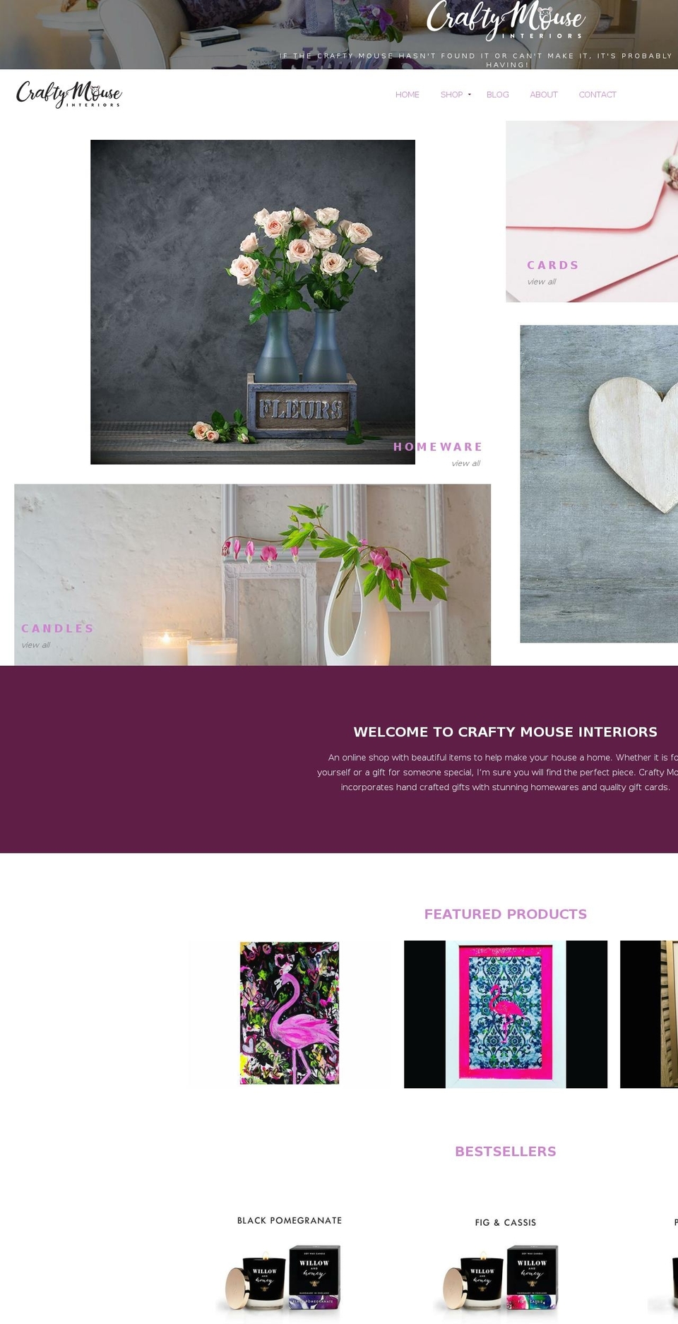 Development Shopify theme site example craftymouseinteriors.com