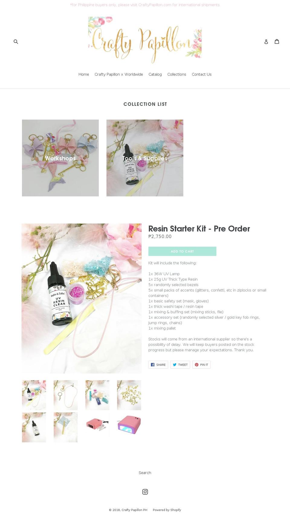 craftypapillon.com — Shopify storefront screenshot