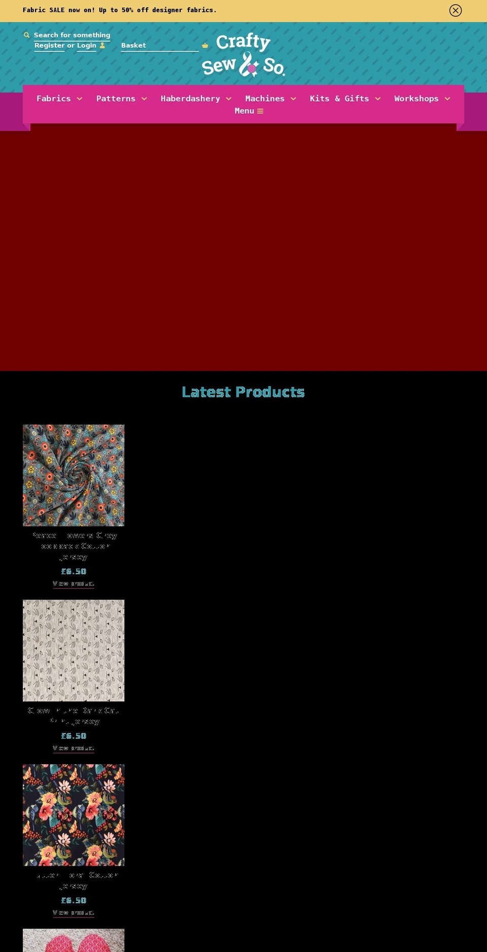 craftysewandso.com — Shopify storefront screenshot