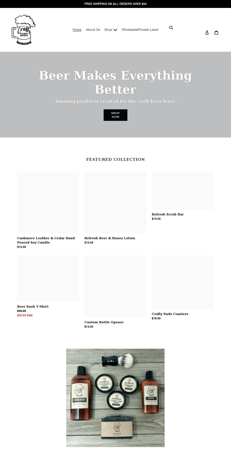 craftysuds.com shopify website screenshot