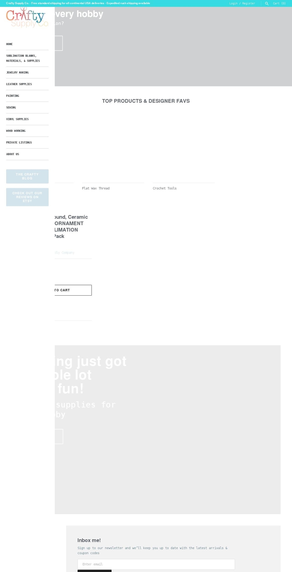 craftysupplyco.com shopify website screenshot