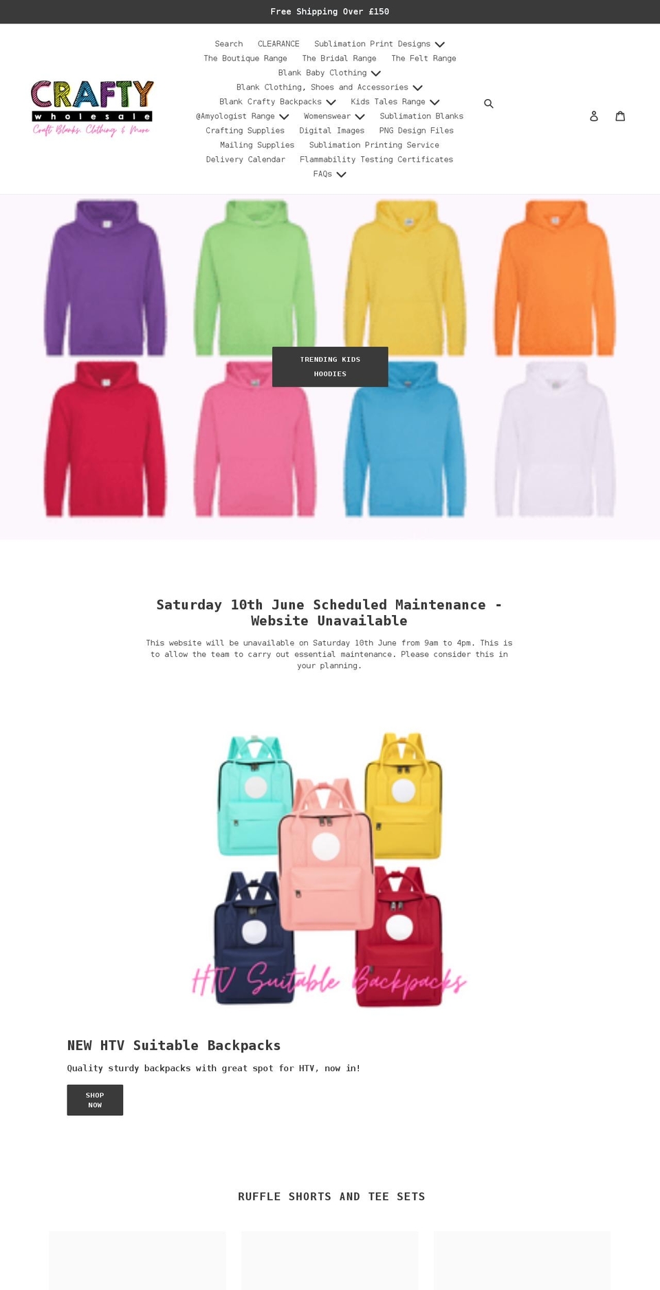 craftywholesale.com shopify website screenshot