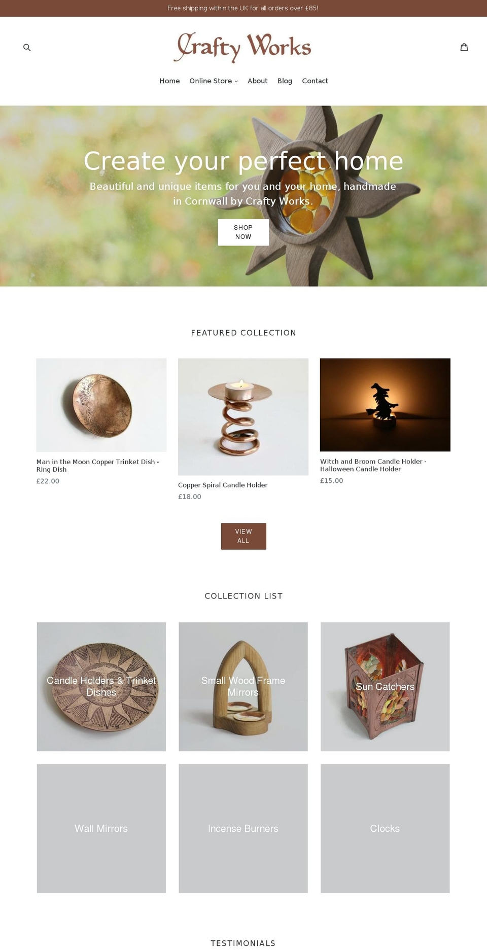 craftyworkscornwall.com — Shopify storefront screenshot