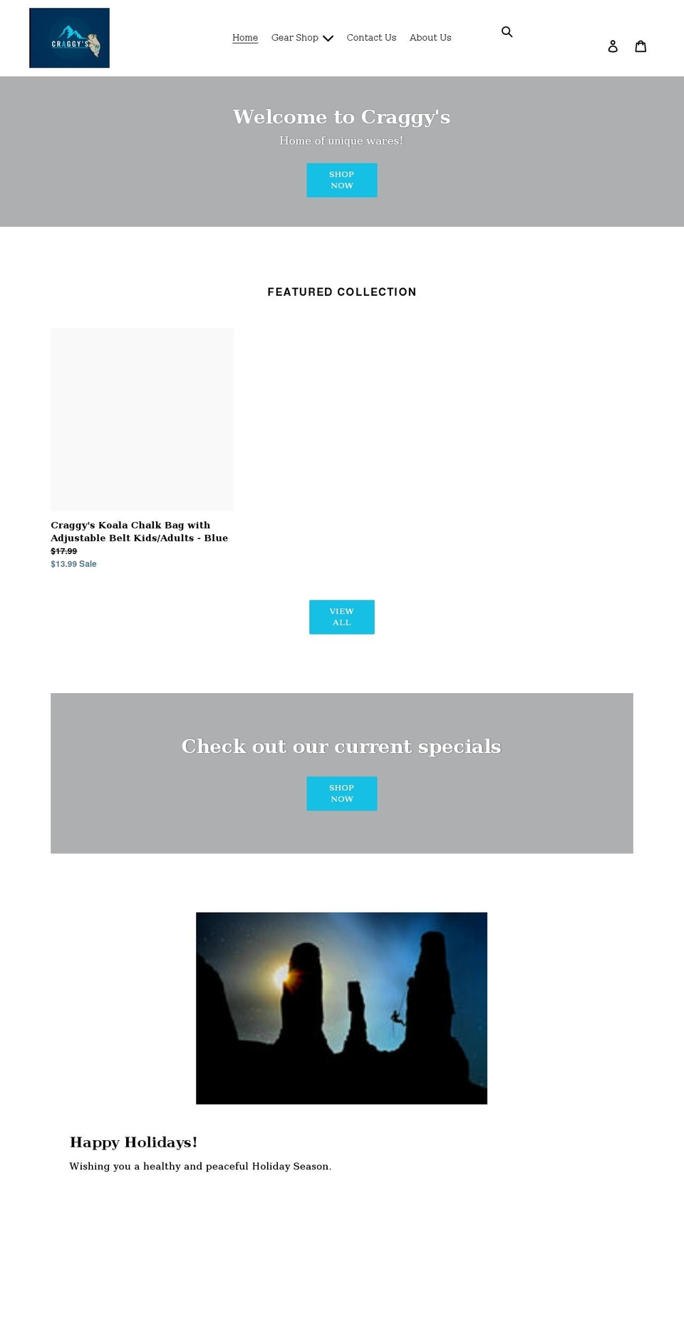 craggysgear.com shopify website screenshot