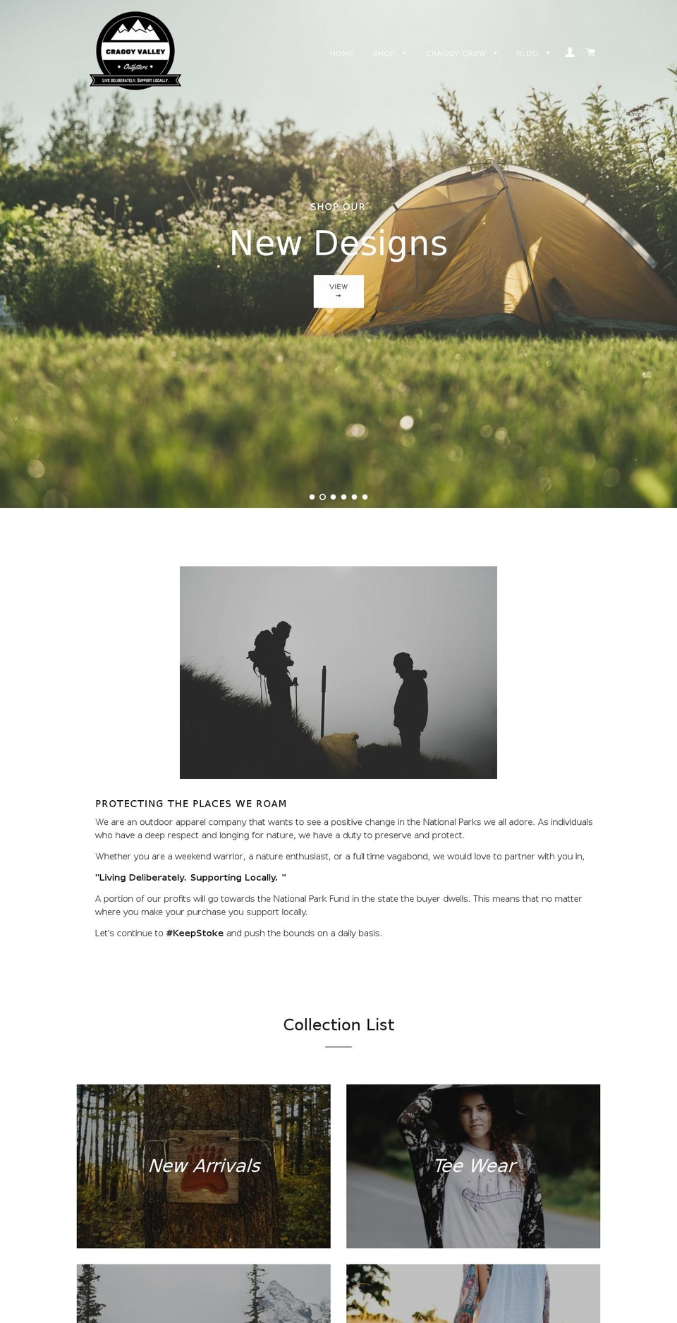 craggyvalleyoutfitters.com — Shopify storefront screenshot